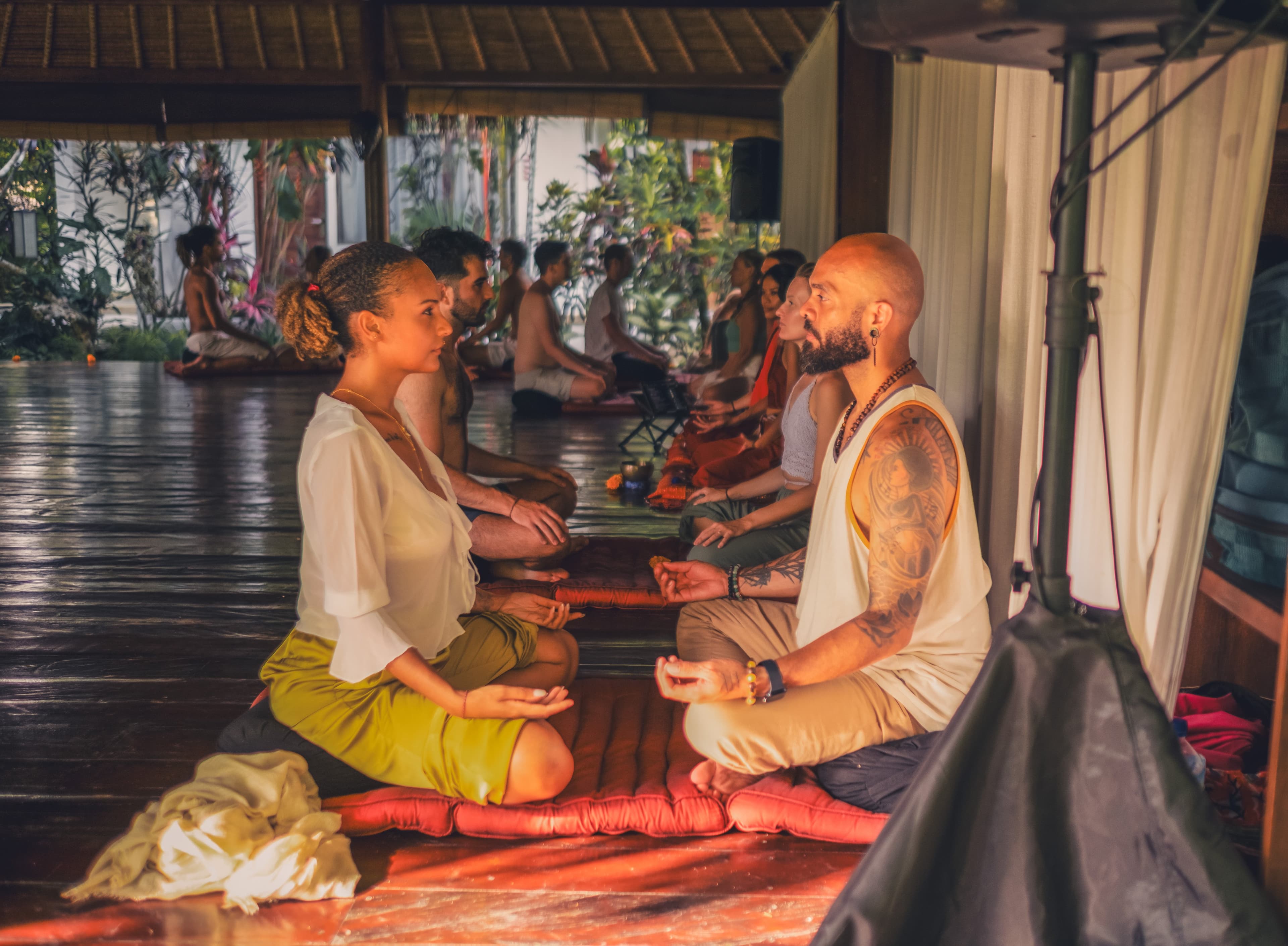 Connection practice in a sacred Balinese shala